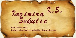 Kazimira Sekulić vizit kartica
